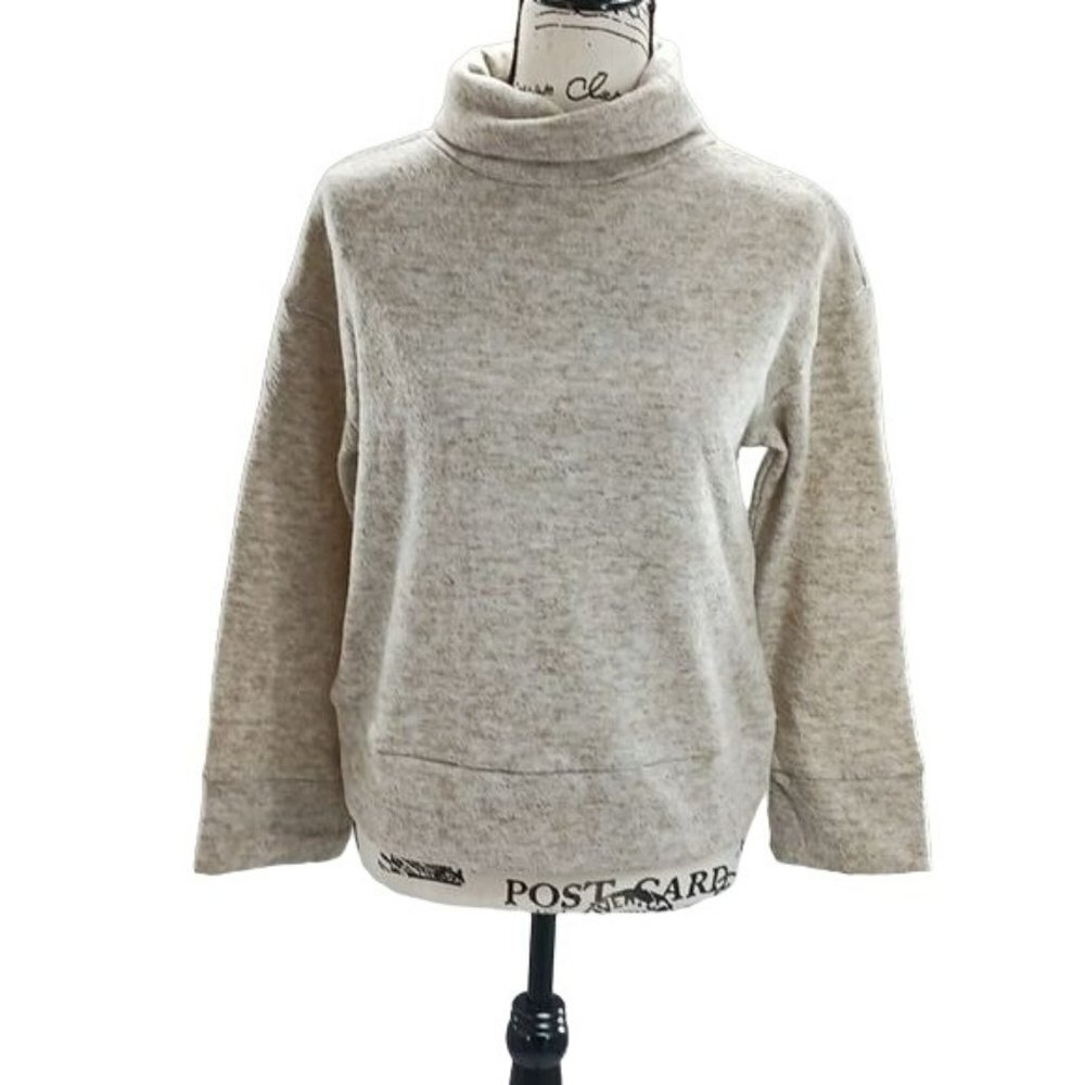A New Day Womens Turtleneck Pullover Sweater Oatmeal Heather XS Soft Cozy